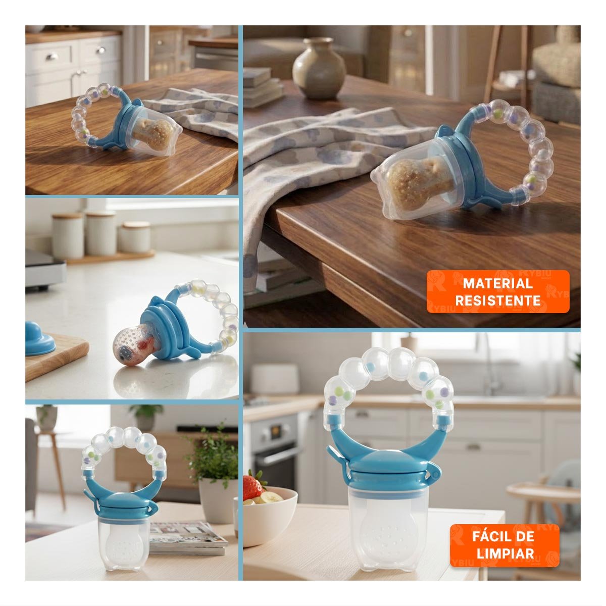 ALIMENTADOR DE USO DIARIO EN COLOR BLANCO CON BOLITAS EN SILICONA Y+LIGAS REGALO - 5