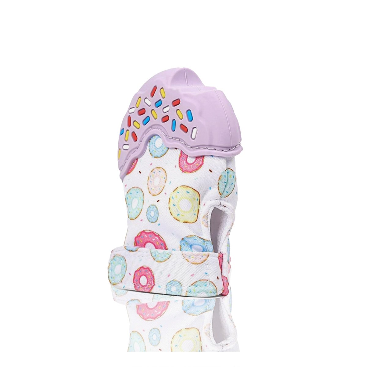 MORDEDOR EN COLOR LILA EN FORMA DE DONA PARA DENTICION INFANTIL Y+LIGAS REGALO - 3