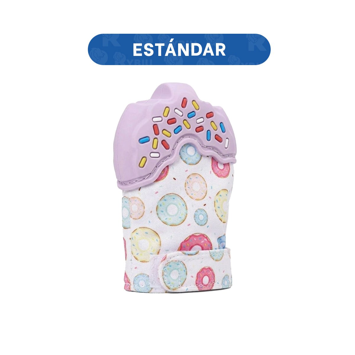 MORDEDOR EN COLOR LILA EN FORMA DE DONA PARA DENTICION INFANTIL Y+LIGAS REGALO - 4