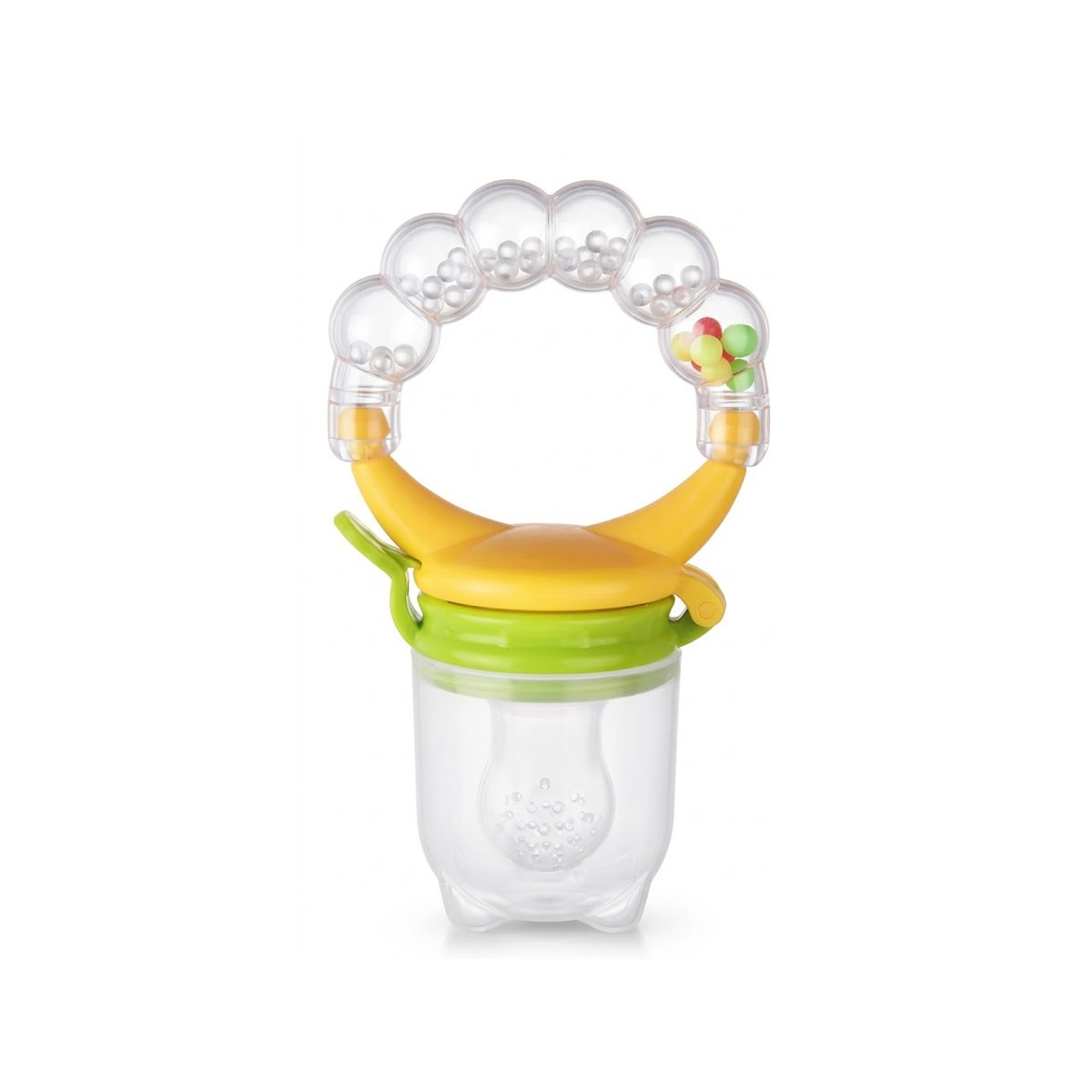 ALIMENTADOR EN COLOR NARANJA CON BOLITAS DE SILICONA FLEXIBLE Y+PAPEL REGALO - 1