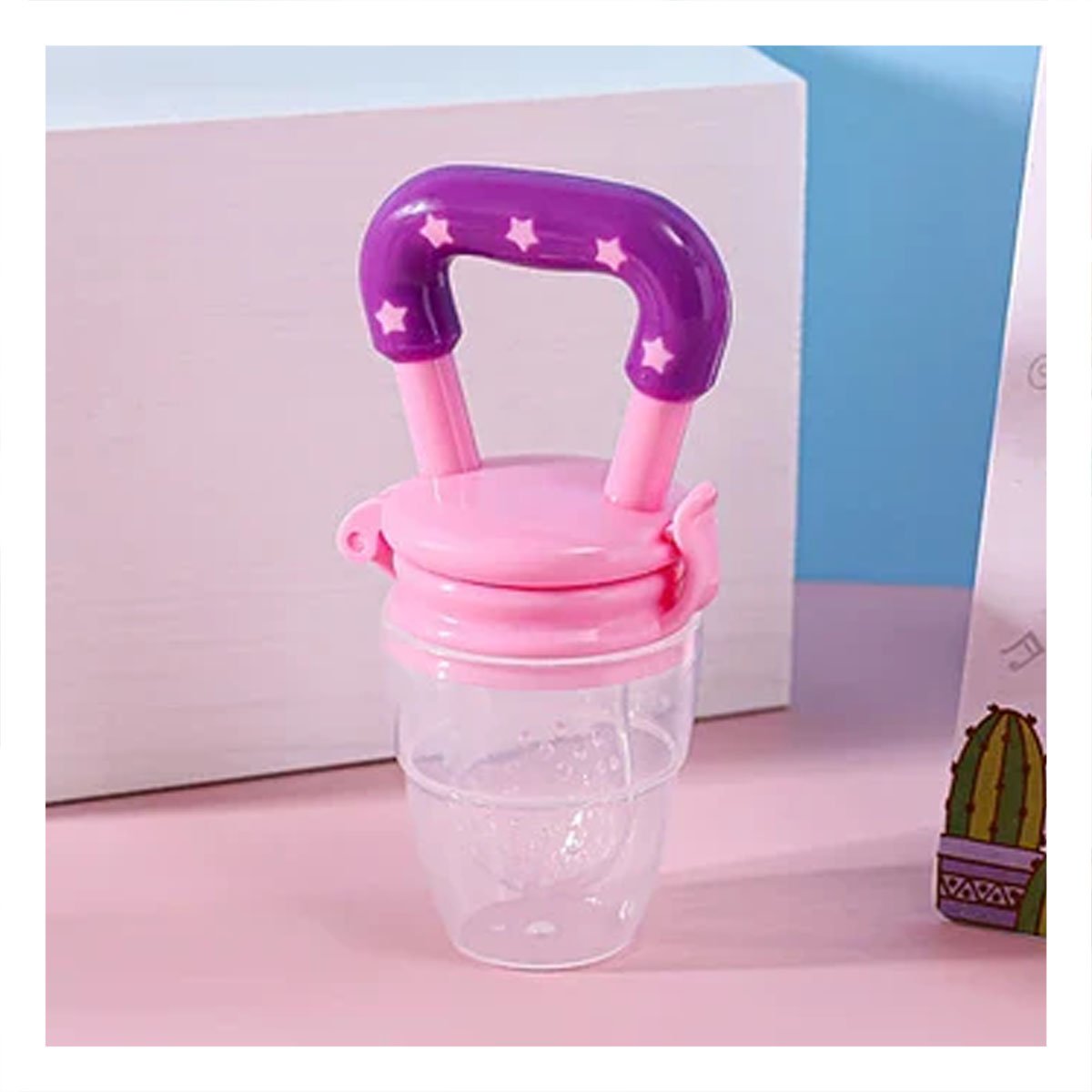 PACK2 BOQUILLA TIPO ALIMENTADOR INFANTIL EN COLOR MORADO CON ESTRELLITAS Y+REGALO STICKER - 3