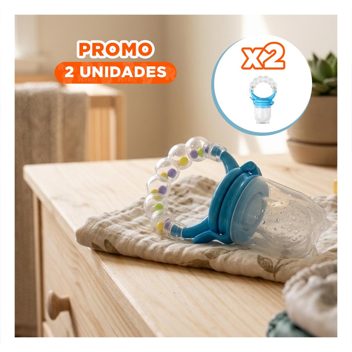 PACK2 BOQUILLA TIPO ALIMENTADOR INFANTIL EN COLOR BLANCO CON BOLITAS Y+REGALO STICKER - 1