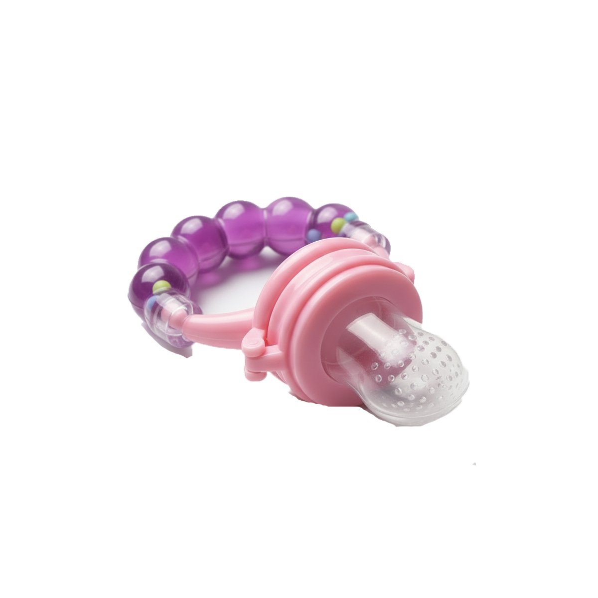 PACK4 CHUPON COLOR MORADO TIPO ALIMENTADOR CON SILICONA FLEXIBLE Y BOLITAS Y+PAPEL REGALO - 3