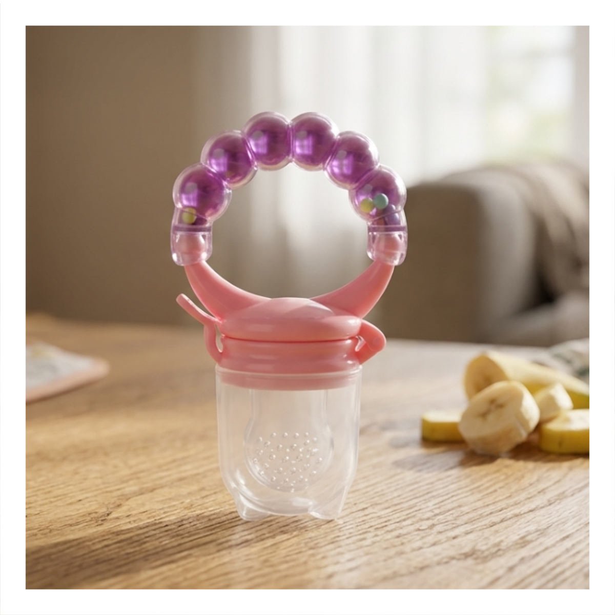PACK4 CHUPON COLOR MORADO TIPO ALIMENTADOR CON SILICONA FLEXIBLE Y BOLITAS Y+PAPEL REGALO - 5