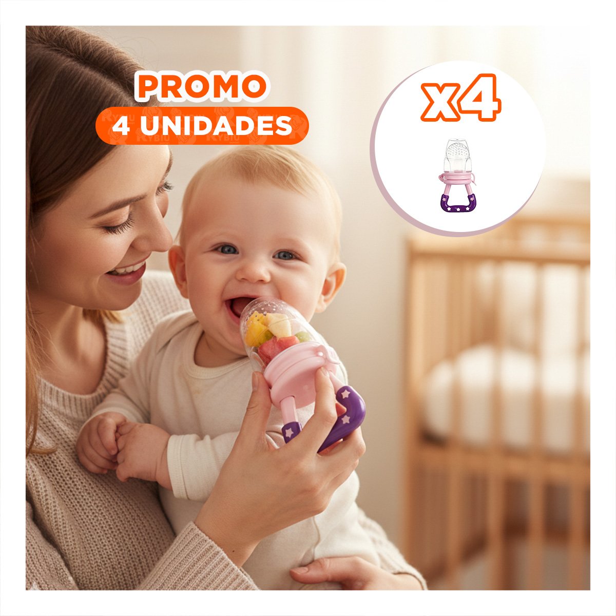 PACK4 CHUPON ALIMENTADOR CON ESTRELLITAS DE SILICONA EN COLOR MORADO SUAVE - 1