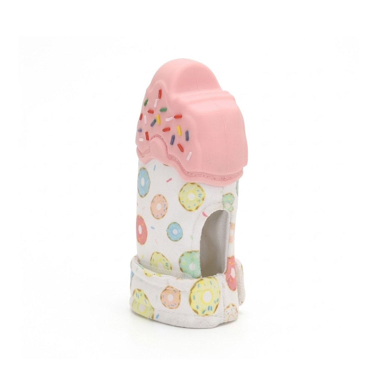 PACK4 GUANTE MORDEDOR SUAVE EN COLOR ROSADO TIPO FORMA DE DONA INFANTIL Y+PAPEL REGALO - 3