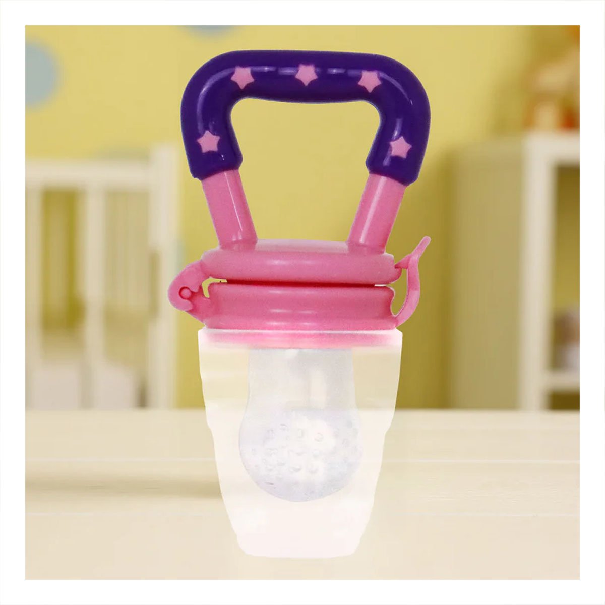 PACK2 CHUPON EN COLOR MORADO CON ESTRELLITAS DE SILICONA EN FORMATO ALIMENTADOR PRACTICO - 2