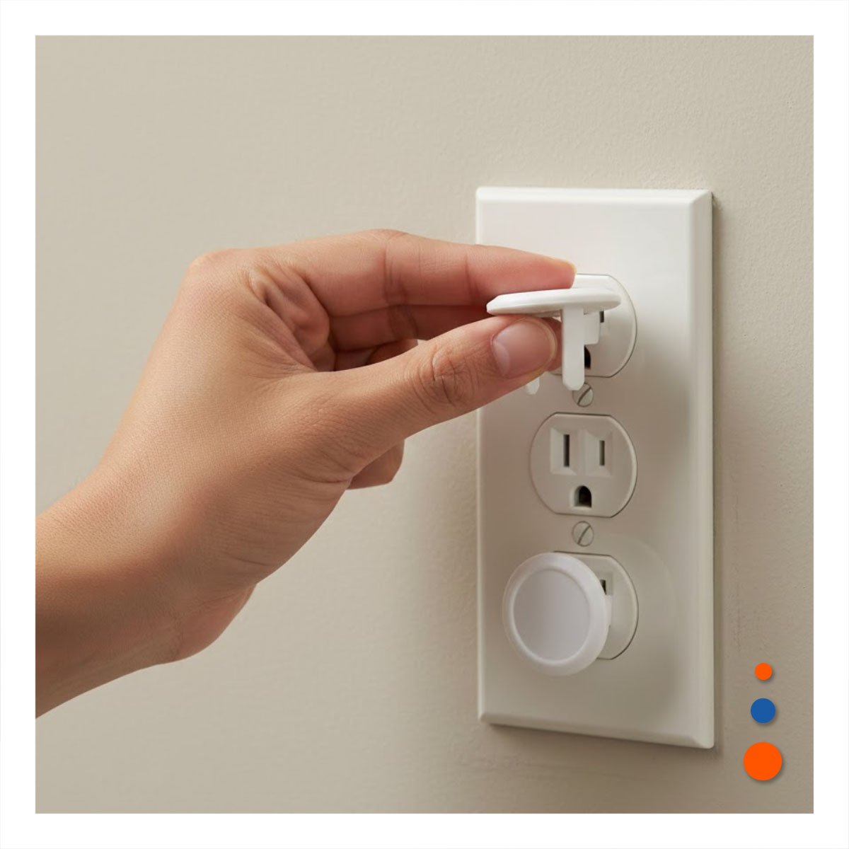 PACK4 PROTECTOR DE ENCHUFE EN FORMA CIRCULAR DE 3,3CM EN COLOR BLANCO Y+PAPEL REGALO - 5