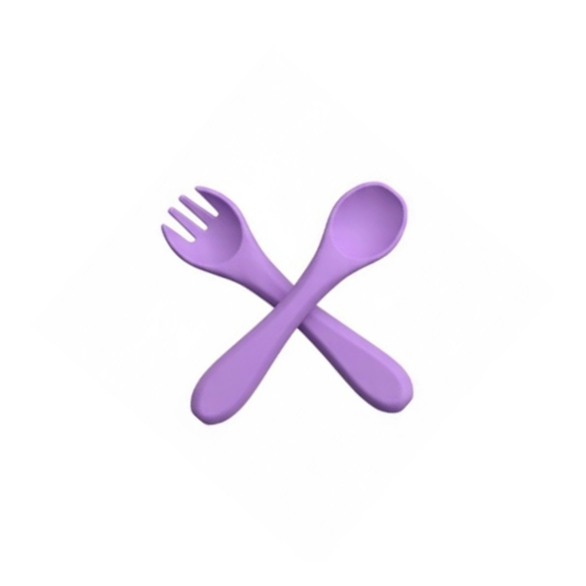 PACK4 JUEGO DE ALIMENTACION EN COLOR MORADO CON CUCHARA Y TENEDOR SILICONA Y+PAPEL REGALO - 3