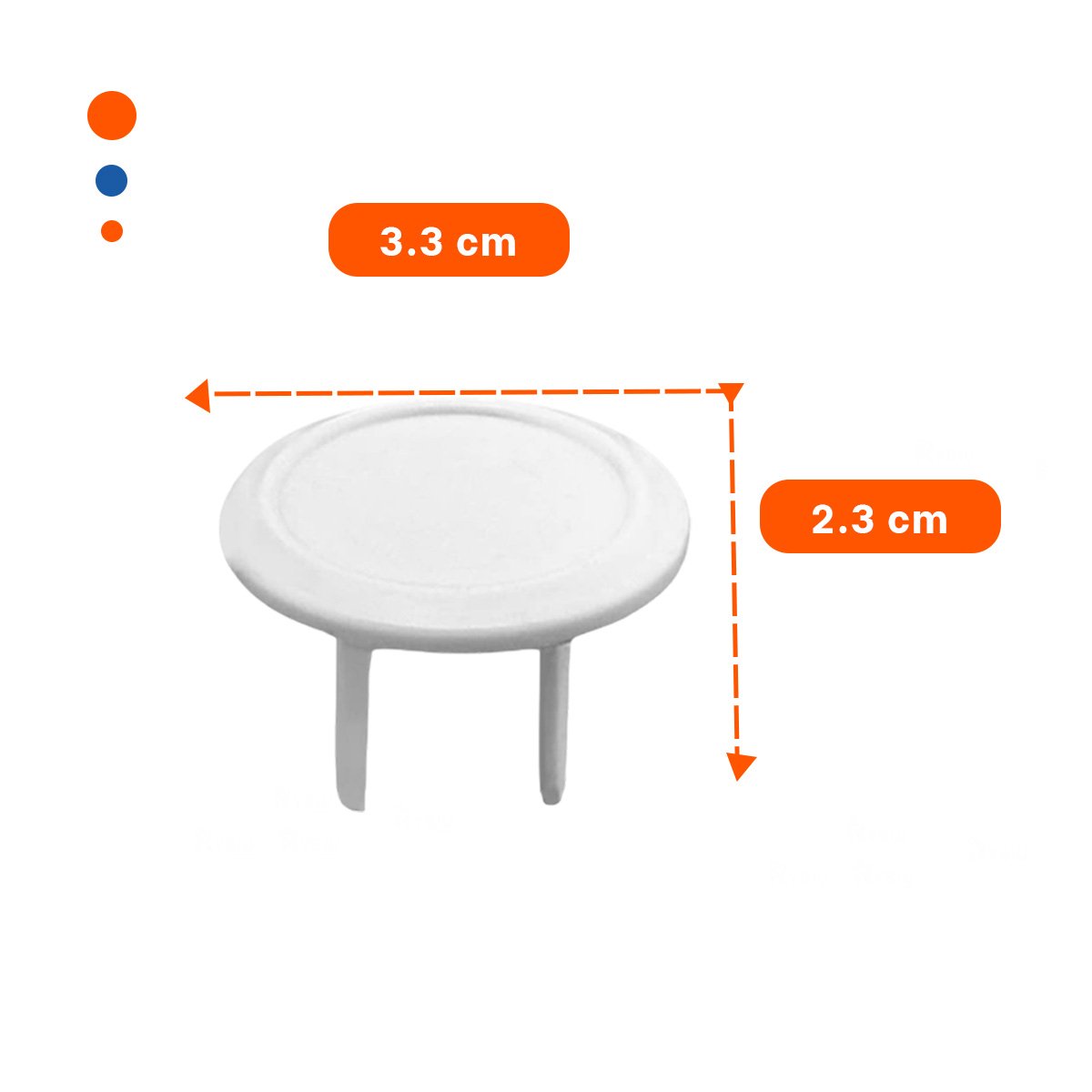 PACK6 TAPA EN FORMA CIRCULAR PARA ENCHUFE BLANCO Y EN COLOR DE 3,3CM Y+PAPEL REGALO - 4