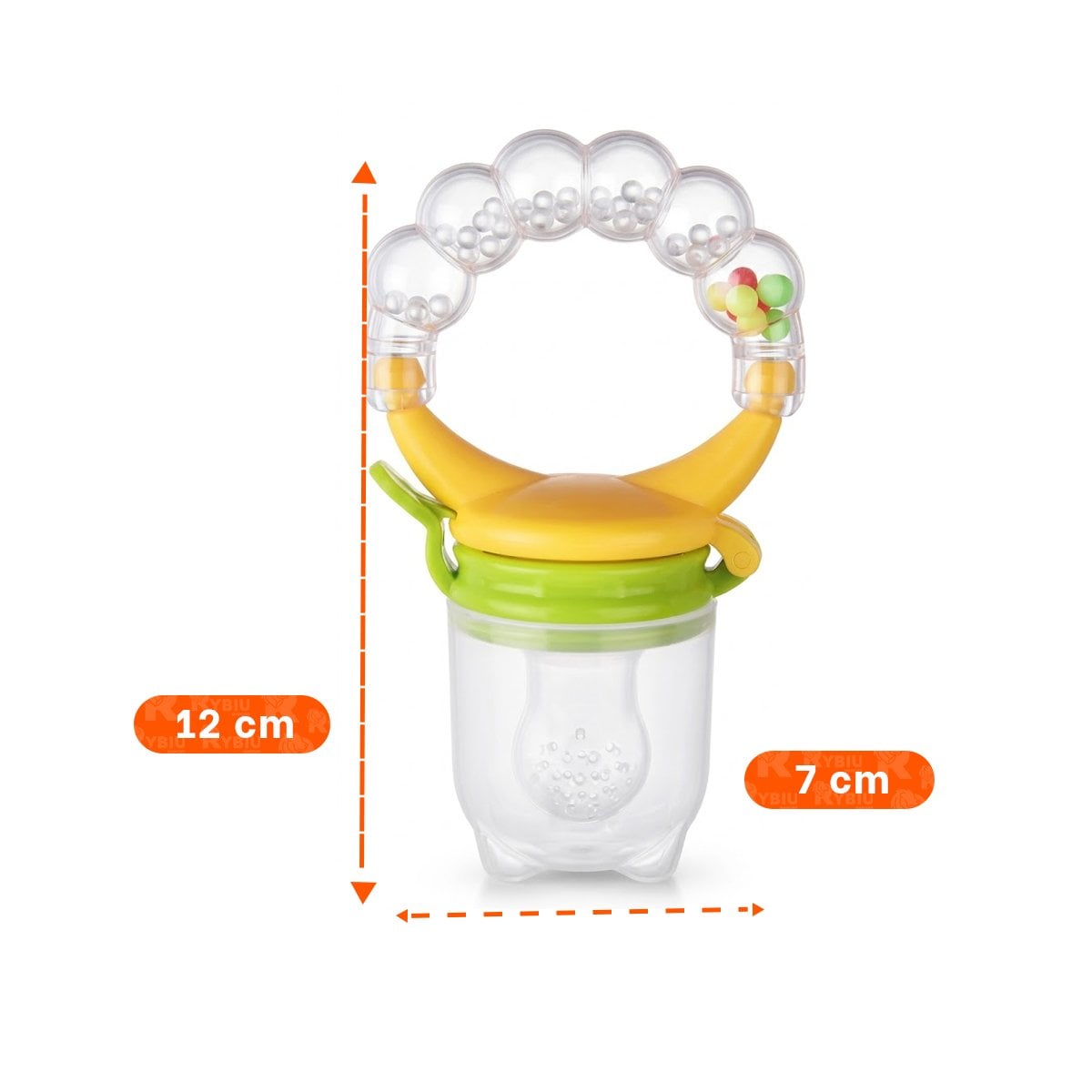 PACK12 CHUPON DE ALIMENTACION EN COLOR NARANJA CON BOLITAS ELABORADAS EN SILICONA - 4