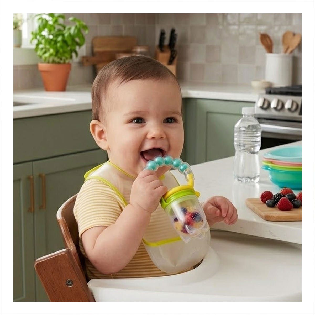 PACK4 CHUPON ALIMENTADOR CON BOLITAS DE SILICONA EN COLOR VERDE AGUA SUAVE - 3