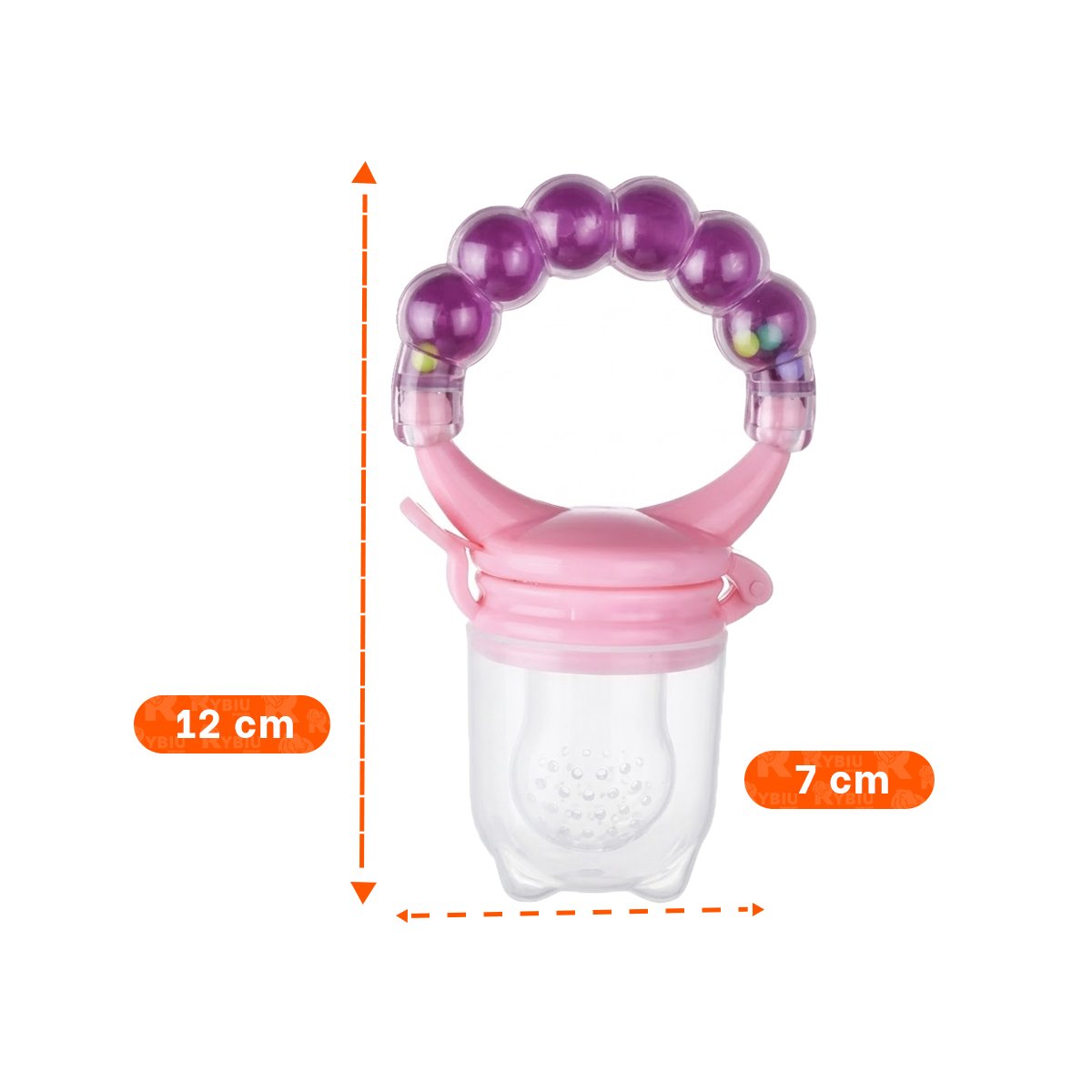 PACK12 CHUPON DE ALIMENTACION EN COLOR MORADO CON BOLITAS ELABORADAS EN SILICONA - 4