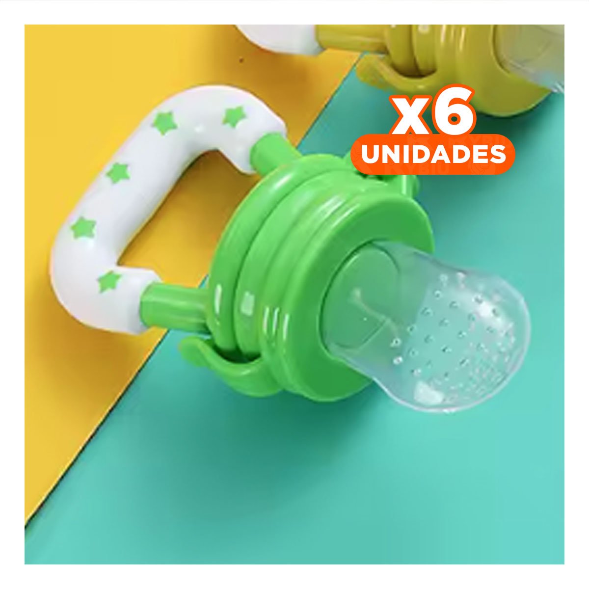 PACK6 BOQUILLA EN COLOR VERDE CON SILICONA FLEXIBLE Y ESTRELLITAS INTEGRADAS Y+REGALO STICKER - 1