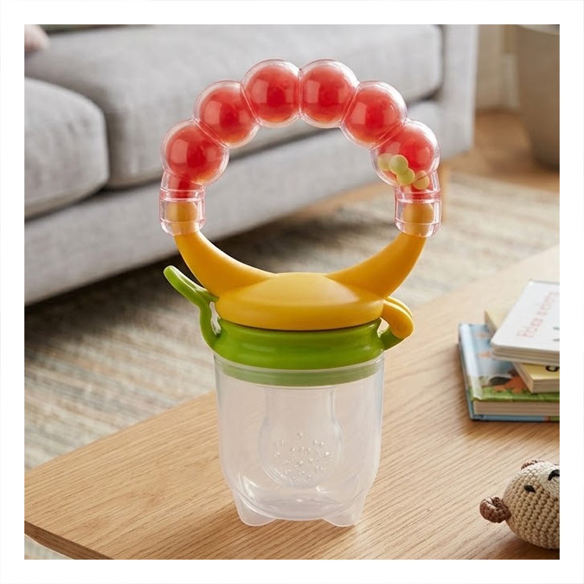 PACK2 CHUPON EN COLOR NARANJA CON BOLITAS DE SILICONA EN FORMATO ALIMENTADOR PRACTICO - 3