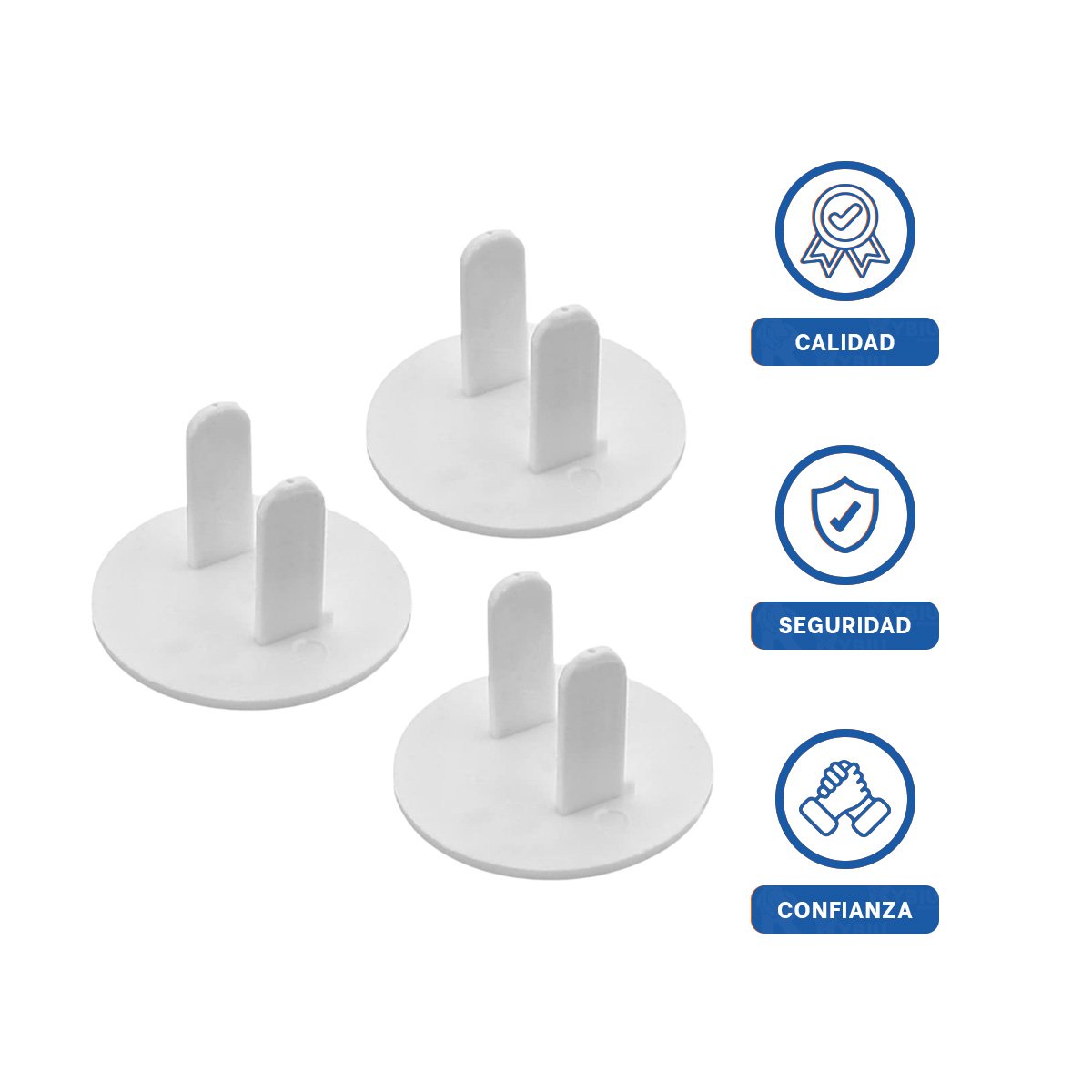 PACK6 TAPA PARA ENCHUFE EN FORMA CIRCULAR DE 3,3CM EN COLOR BLANCO Y+REGALO STICKER - 2