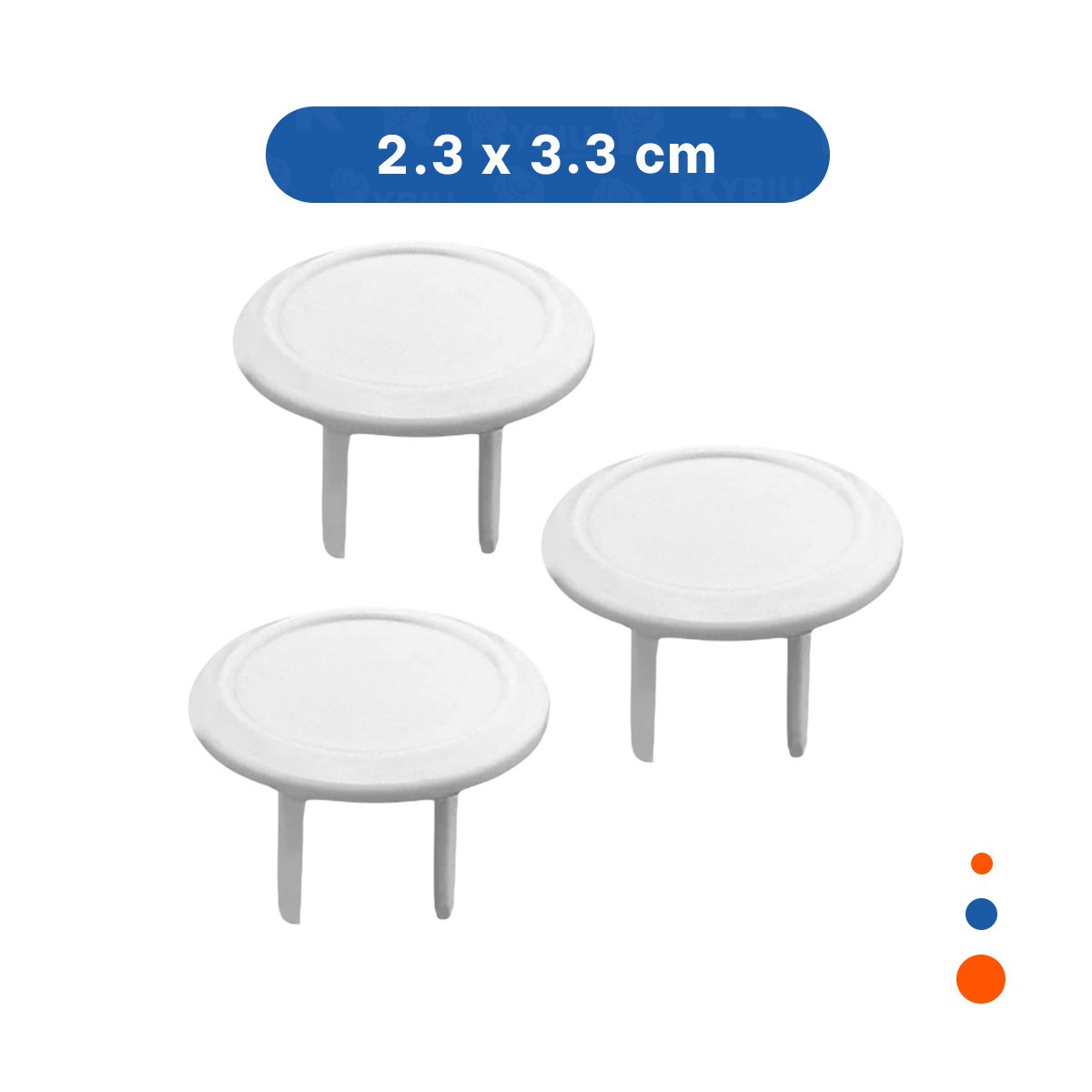 PACK6 TAPA PARA ENCHUFE EN FORMA CIRCULAR DE 3,3CM EN COLOR BLANCO Y+REGALO STICKER - 4