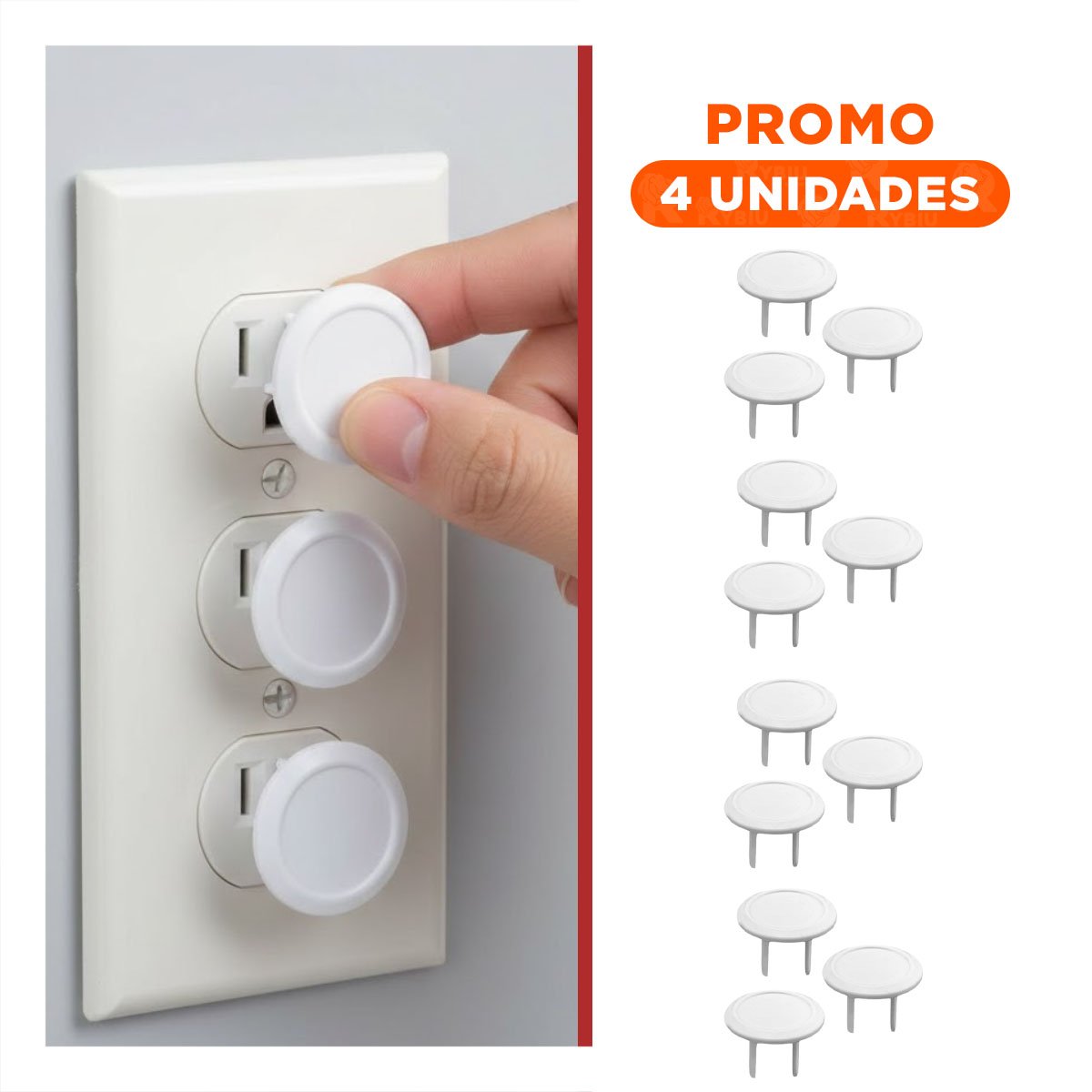 PACK4 CUBRIDOR DE ENCHUFE EN FORMA CIRCULAR BLANCO EN COLOR DE 3,3CM Y+REGALO STICKER - 1