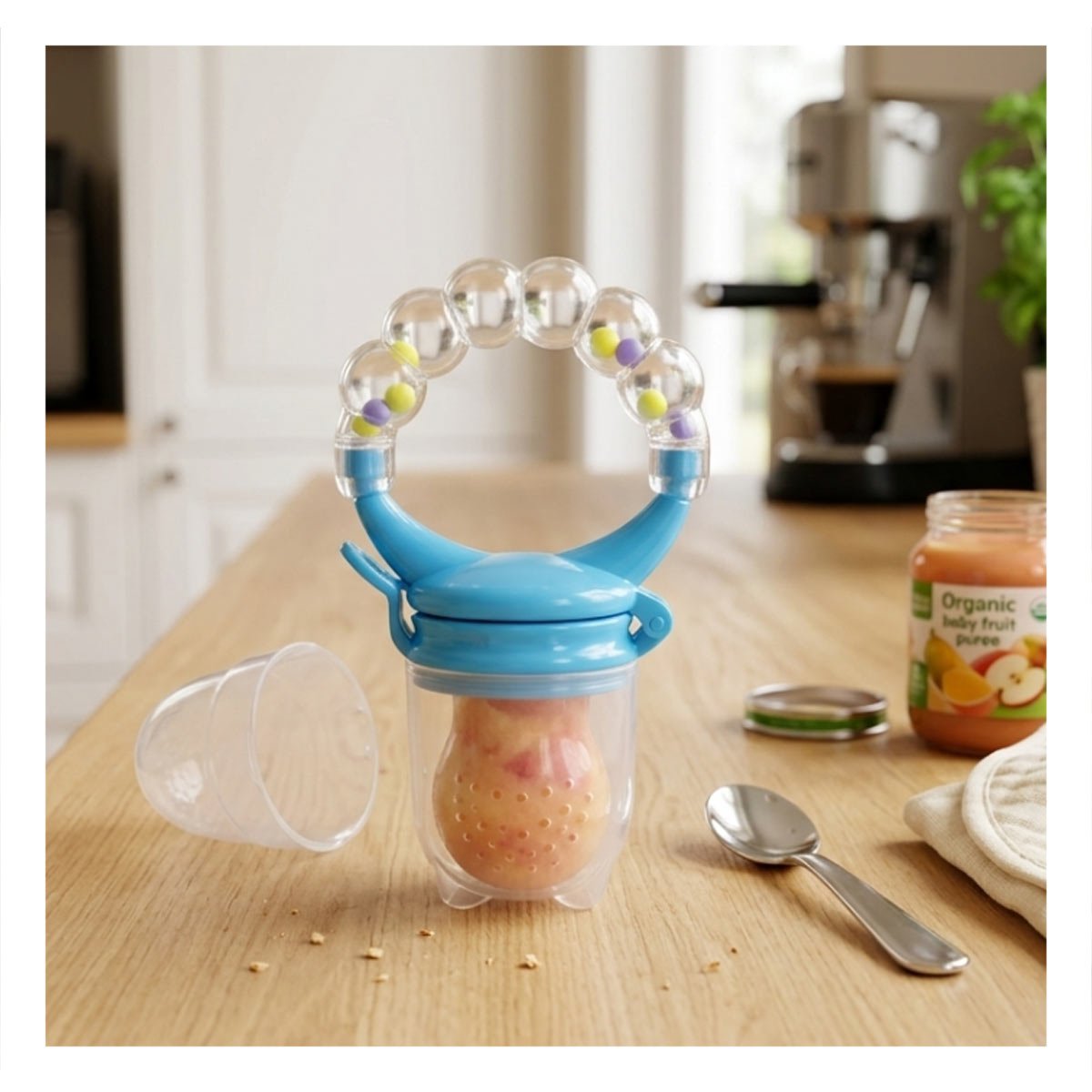 ALIMENTADOR EN COLOR BLANCO CON BOLITAS DE SILICONA FLEXIBLE Y+PAPEL REGALO - 2