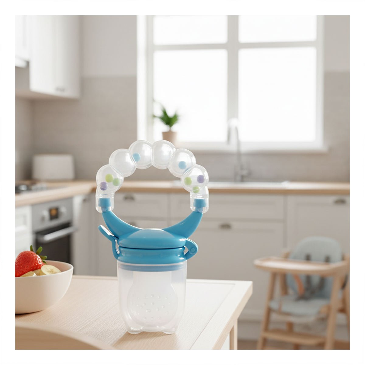 ALIMENTADOR EN COLOR BLANCO CON BOLITAS DE SILICONA FLEXIBLE Y+PAPEL REGALO - 3