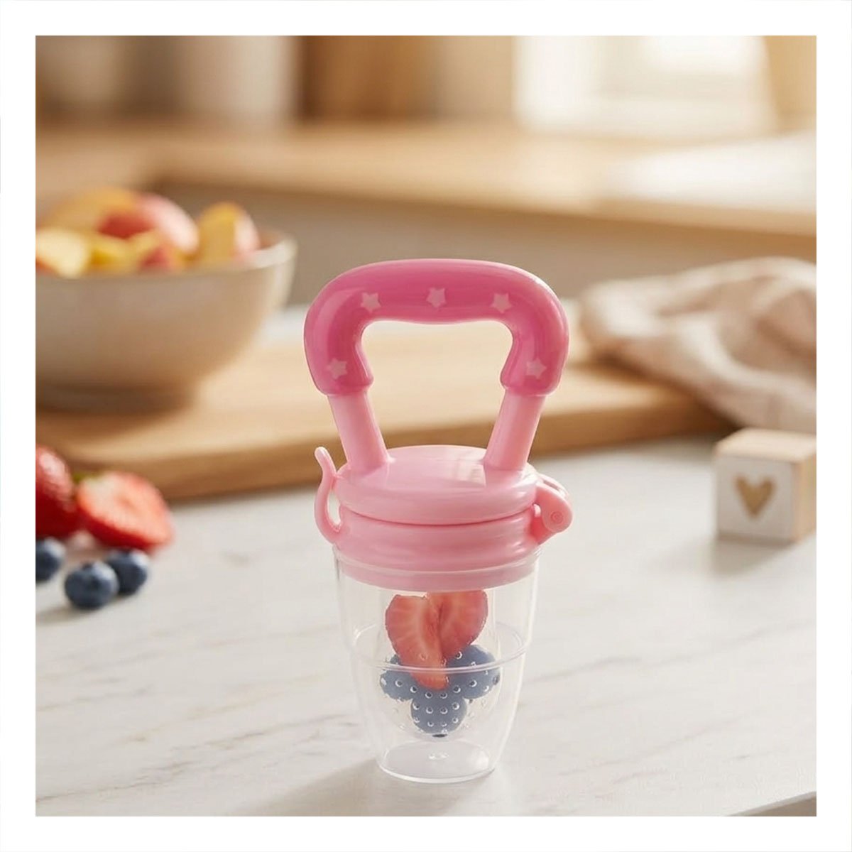 PACK6 BOQUILLA ALIMENTADORA EN COLOR ROSADO CON ESTRELLITAS DE SILICONA Y+PAPEL REGALO - 5