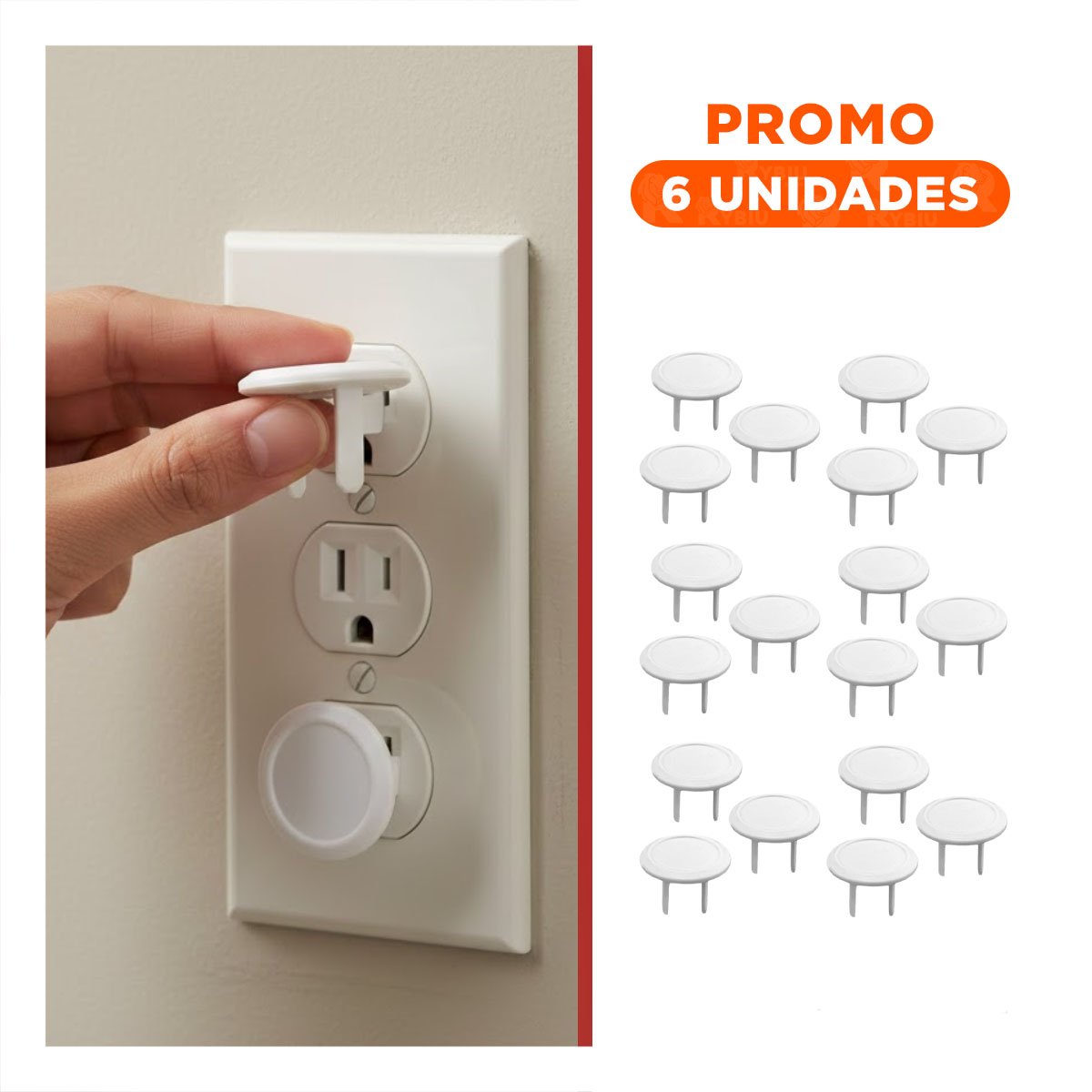 PACK6 CUBRIDOR EN FORMA CIRCULAR PARA TOMA ELECTRICA EN COLOR BLANCO DE 3,3CM - 1
