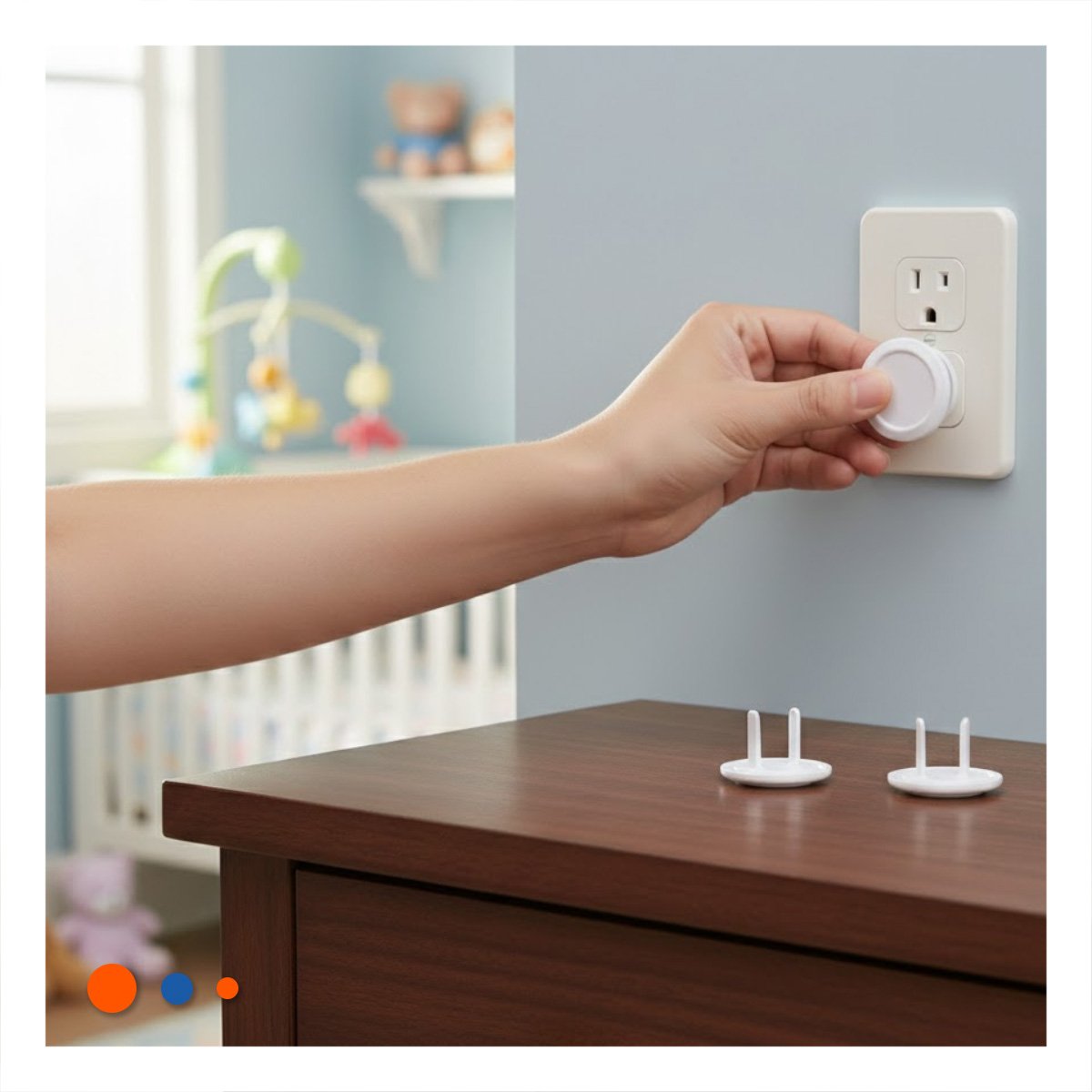 PACK6 CUBRIDOR EN FORMA CIRCULAR PARA TOMA ELECTRICA EN COLOR BLANCO DE 3,3CM - 3