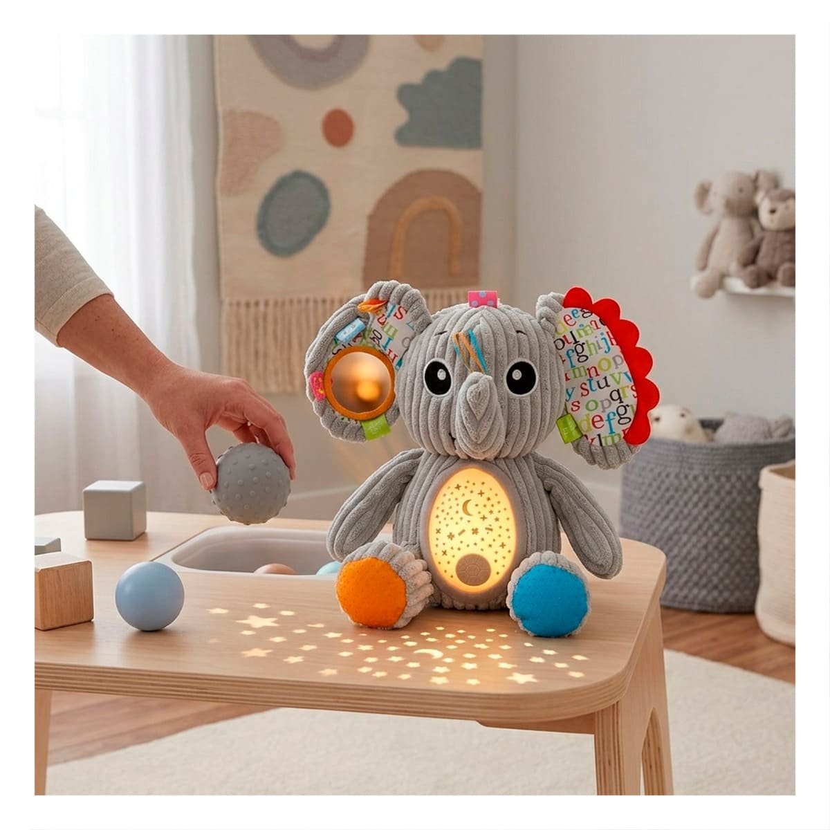PACK4 FIGURA DE EN FORMA DE ELEFANTE CON PROYECTOR NOCTURNO EN COLOR PLOMO Y+REGALO STICKER - 5