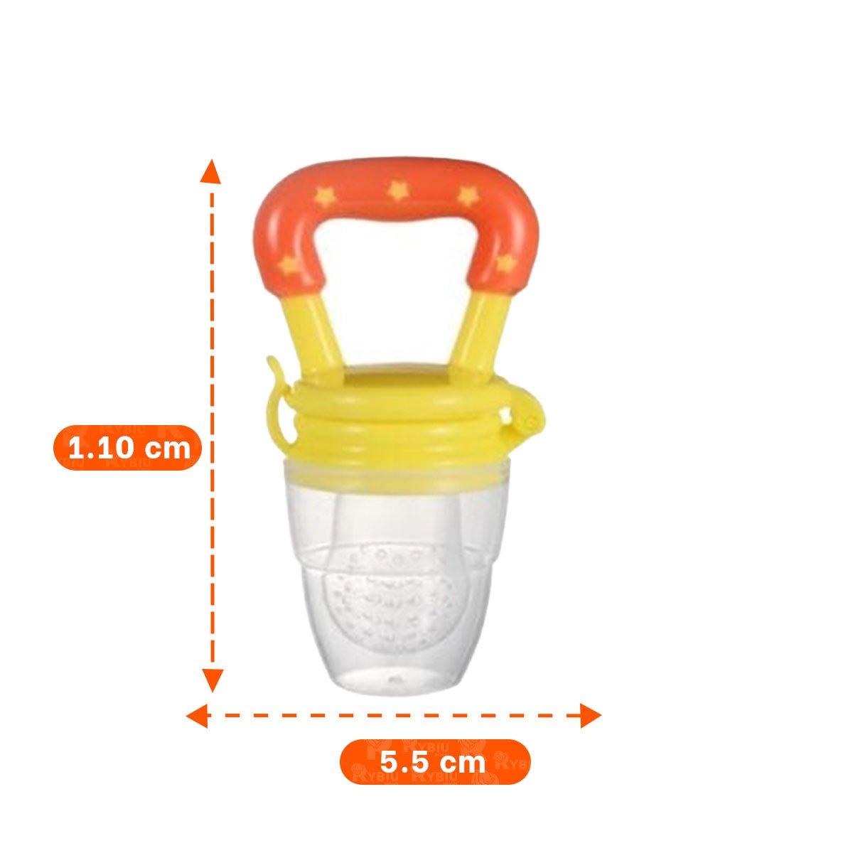 PACK6 BOQUILLA ALIMENTADORA EN COLOR NARANJA CON ESTRELLITAS DE SILICONA Y+PAPEL REGALO - 4