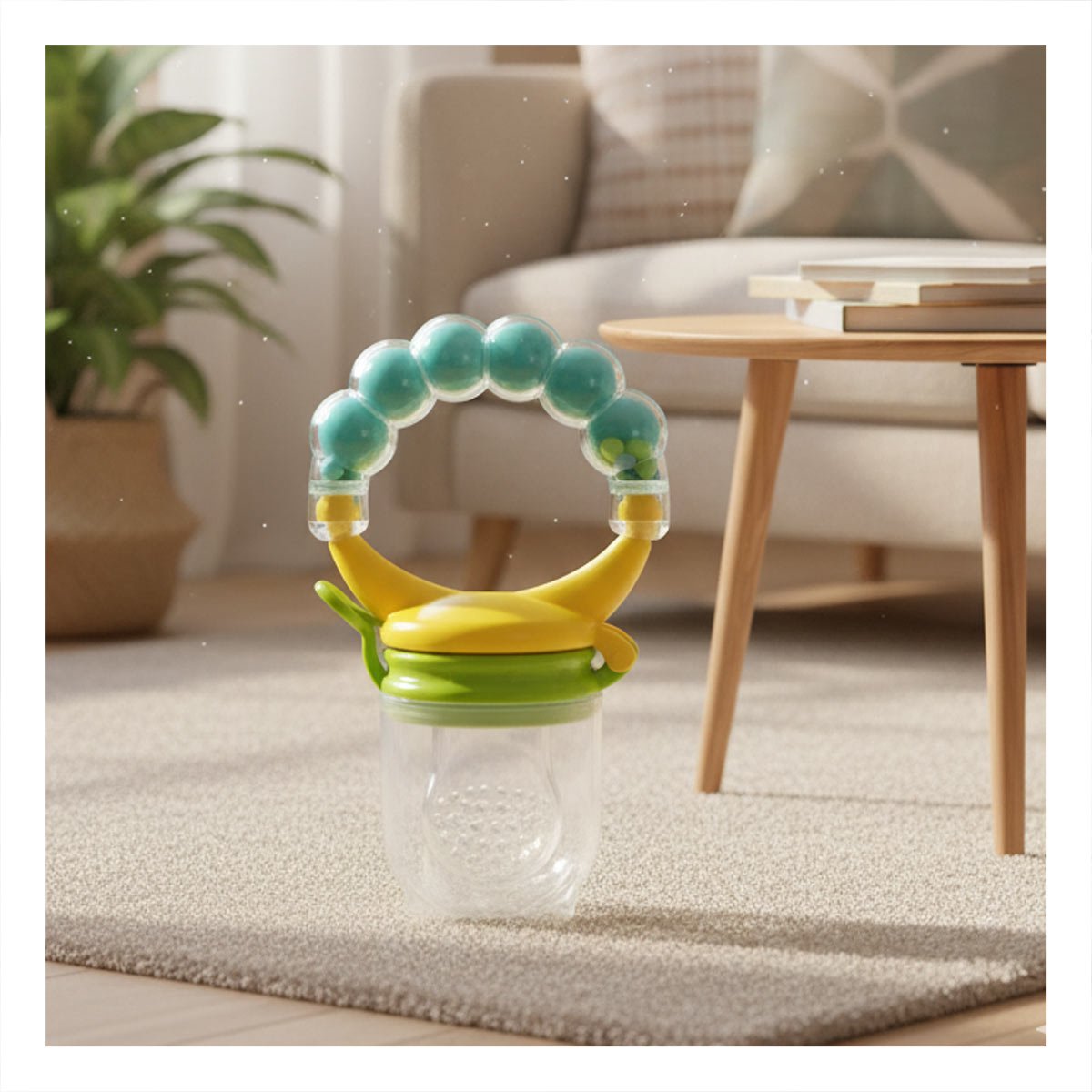 PACK2 CHUPON ALIMENTADOR INFANTIL EN COLOR VERDE AGUA CON SILICONA Y BOLITAS Y+PAPEL REGALO - 2