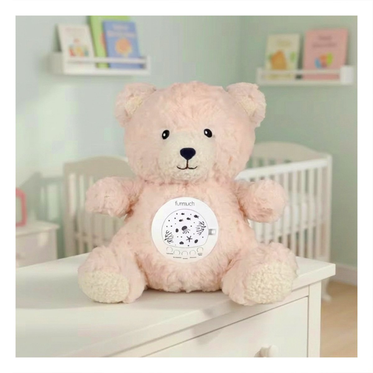 PACK4 PELUCHE EN COLOR BEIGE CON PROYECTOR INTEGRADO Y SONIDO EN FORMA DE OSO - 2