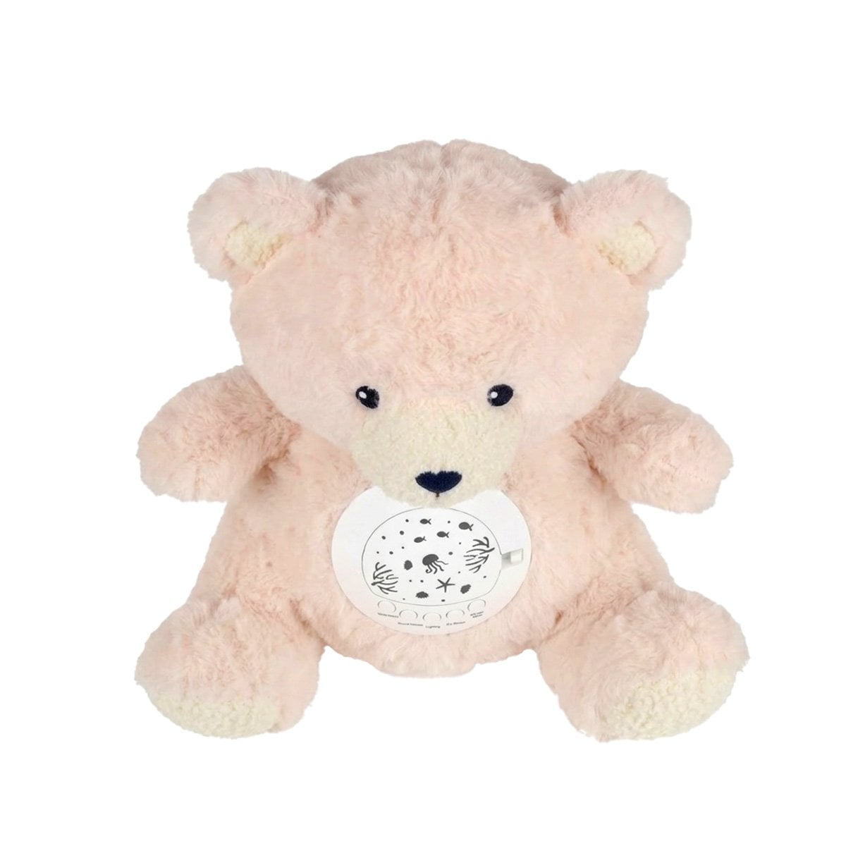MUNECO EN COLOR BEIGE EN FORMA DE OSO CON LUZ AMBIENTAL Y SONIDO Y+PAPEL REGALO - 1