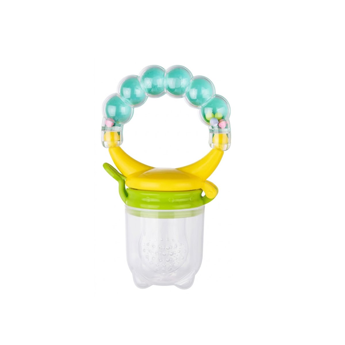 ALIMENTADOR EN COLOR VERDE AGUA CON BOLITAS DE SILICONA FLEXIBLE Y+PAPEL REGALO - 1