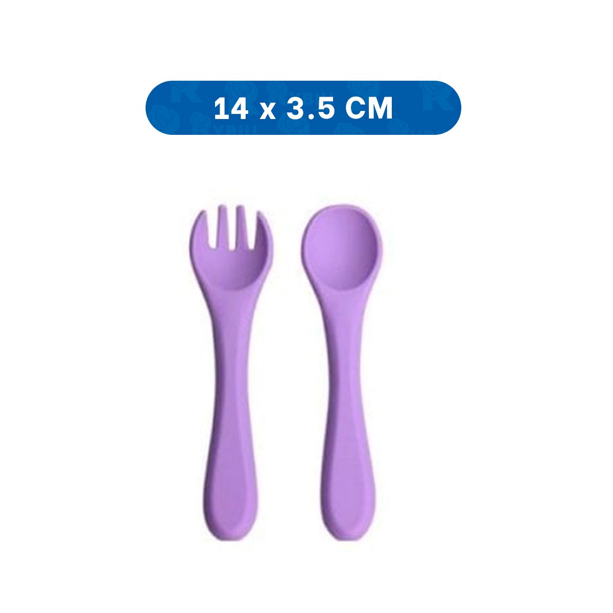 PACK2 SET EN COLOR MORADO EN SILICONA CON CUCHARA Y TENEDOR PRACTICO Y+REGALO STICKER - 4