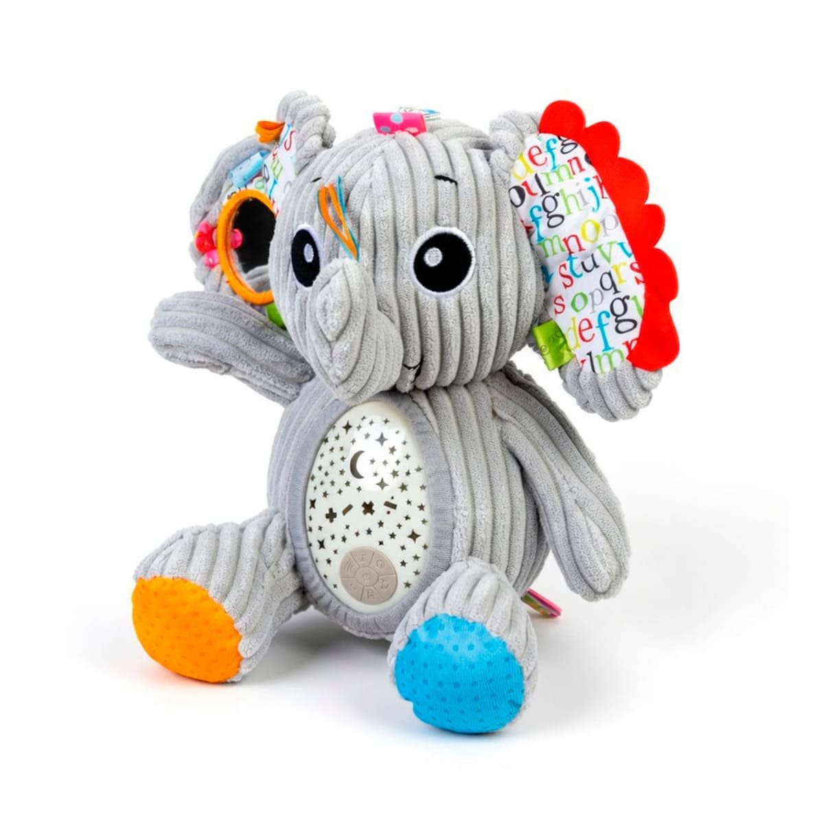 PACK2 PELUCHEDE ELEFANTE PLOMO CON PROYECCION DE LUZ Y SONIDO CALMANTE Y+REGALO STICKER - 2