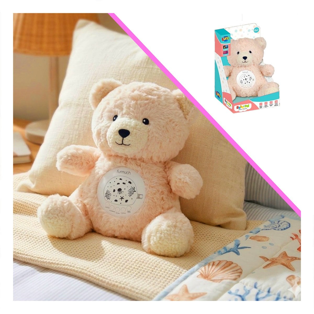 MUNECO BEIGE EN FORMA DE EN FORMA DE OSO CON PROYECTOR Y SONIDO Y+LIGAS REGALO - 3