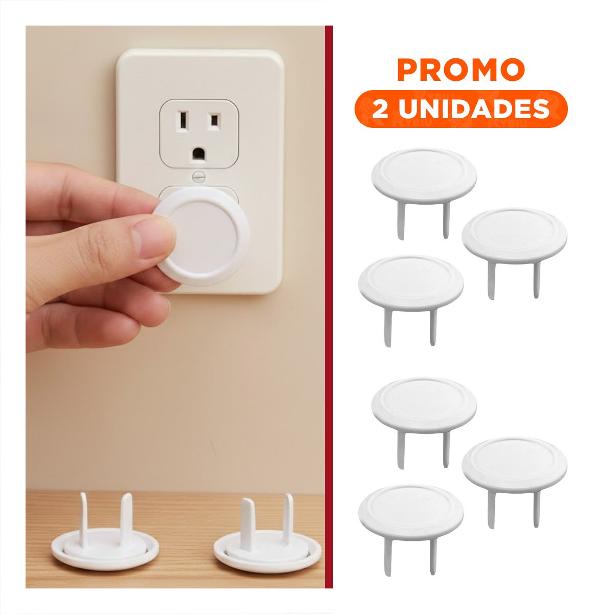 PACK2 PROTECTOR PARA TOMA DE ENCHUFE EN FORMA CIRCULAR EN COLOR BLANCO DE 3,3CM - 1