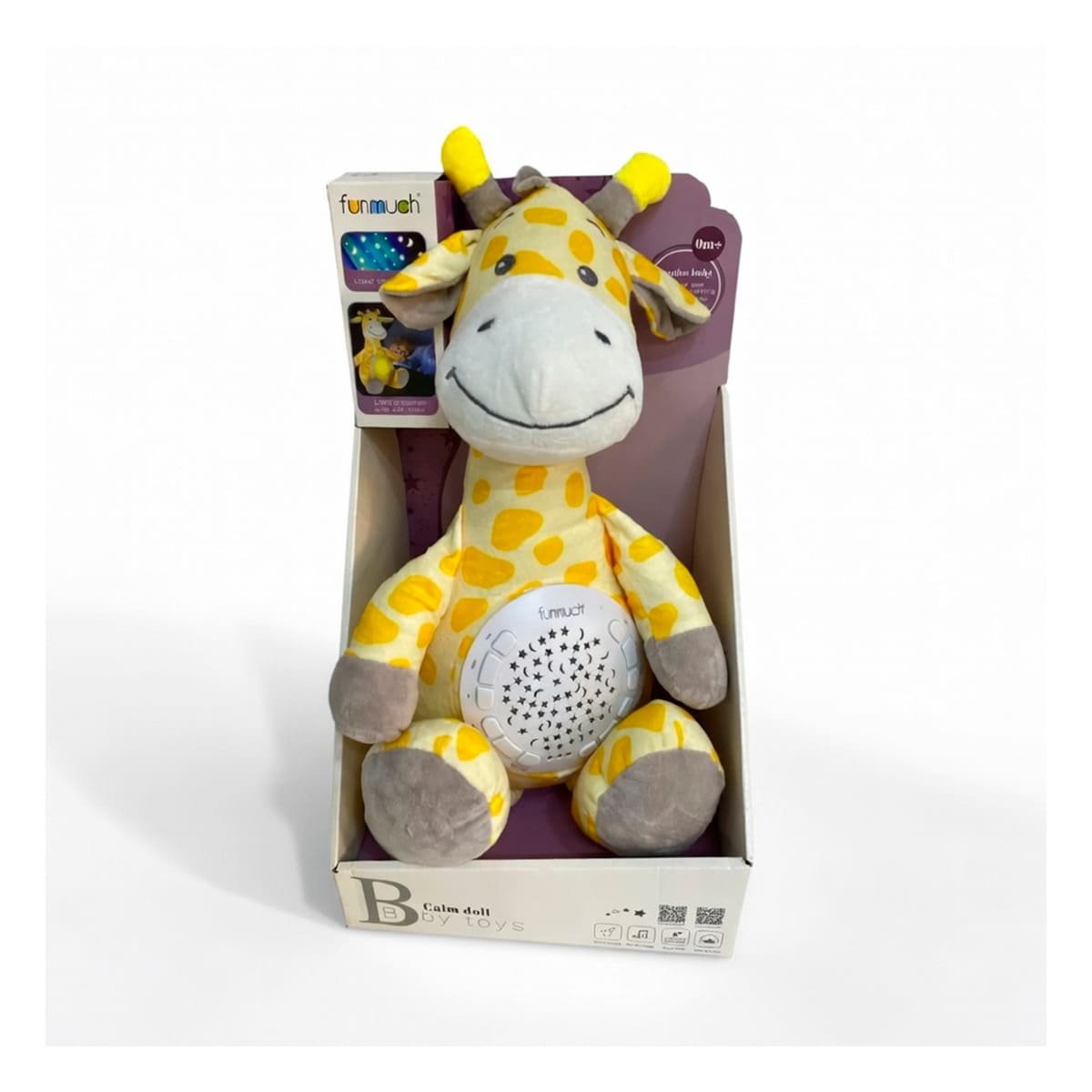 PACK2 PELUCHEDE JIRAFA AMARILLO CON PROYECCION DE LUZ Y SONIDO CALMANTE Y+REGALO STICKER - 2