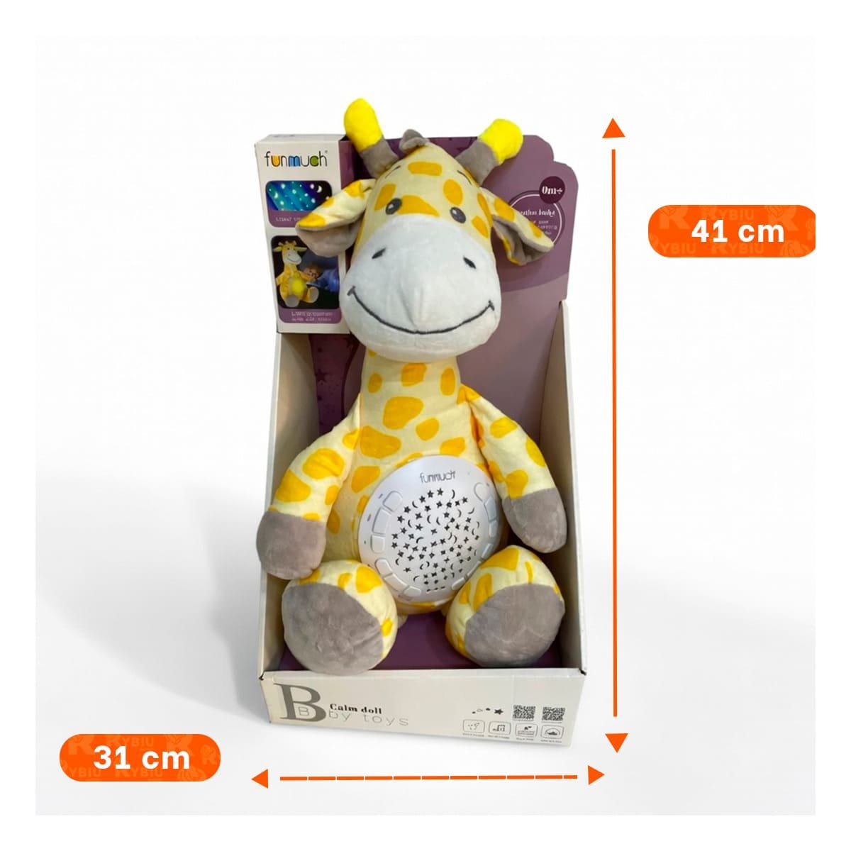 PACK2 PELUCHEDE JIRAFA AMARILLO CON PROYECCION DE LUZ Y SONIDO CALMANTE Y+REGALO STICKER - 4