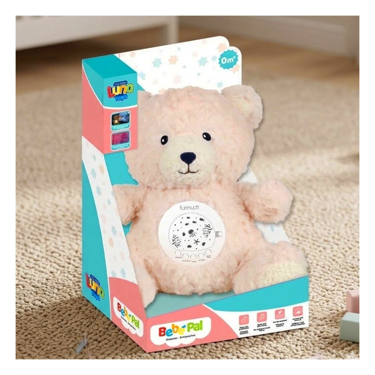 PACK4 FIGURA EN FORMA DE OSO EN COLOR BEIGE CON SISTEMA PROYECTOR Y+PAPEL REGALO - 2