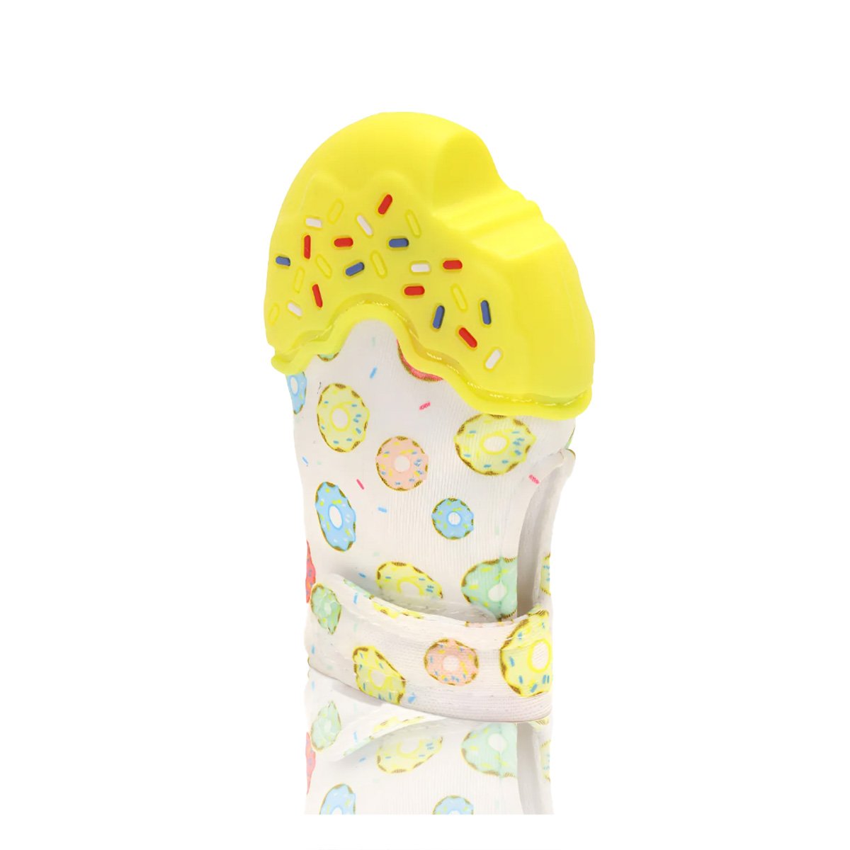 MORDEDOR EN COLOR AMARILLO EN FORMA DE DONA PARA DENTICION INFANTIL Y+LIGAS REGALO - 3