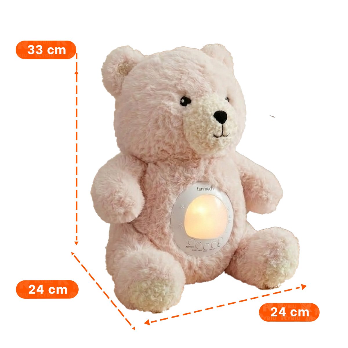 PACK2 PELUCHE EN FORMA DE OSO BEIGE CON PROYECCION DE LUZ Y SONIDO CALMANTE Y+REGALO STICKER - 4