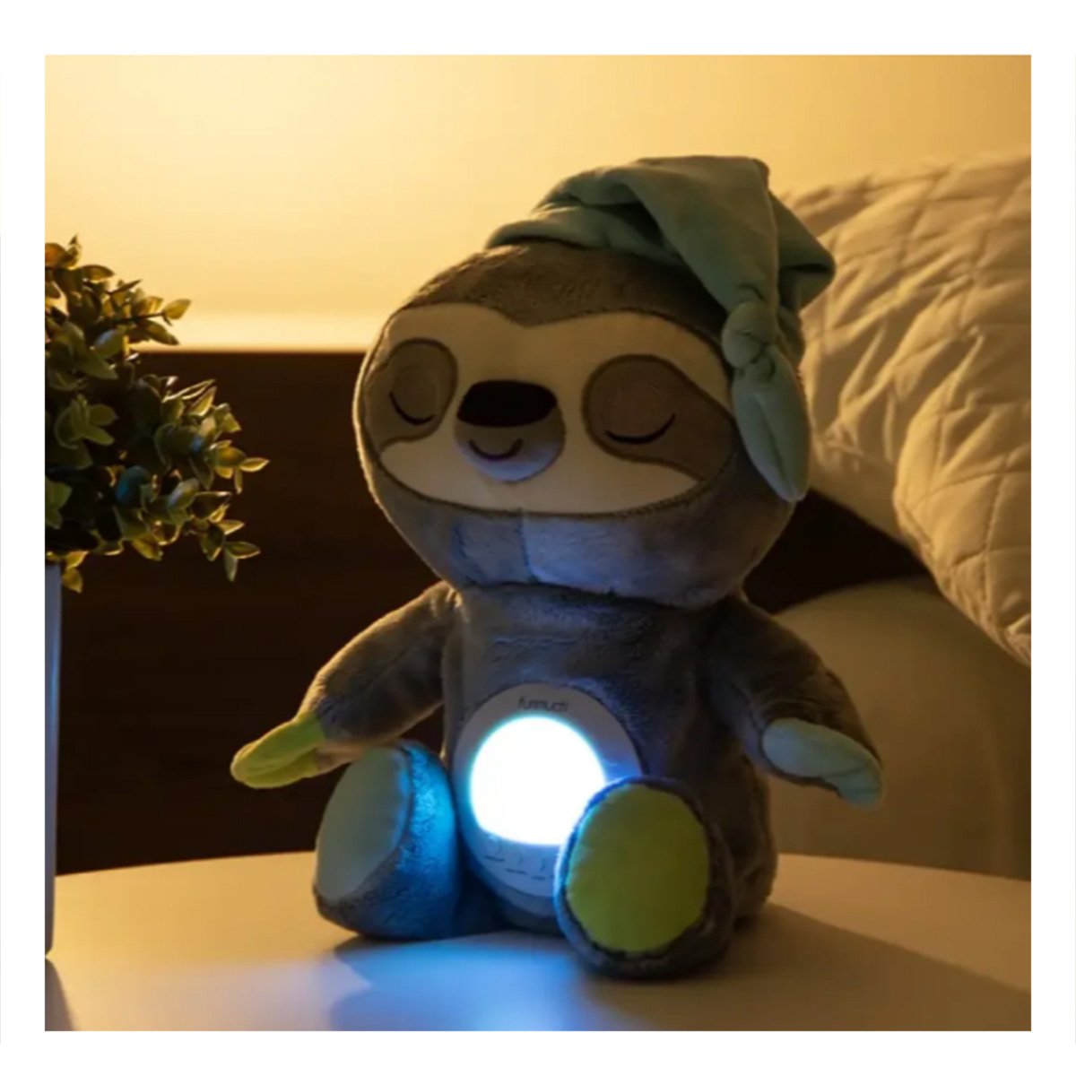 MUNECO DE EN FORMA DE OSO PEREZOSO CON PROYECTOR NOCTURNO Y SONIDO EN COLOR PLOMO - 1