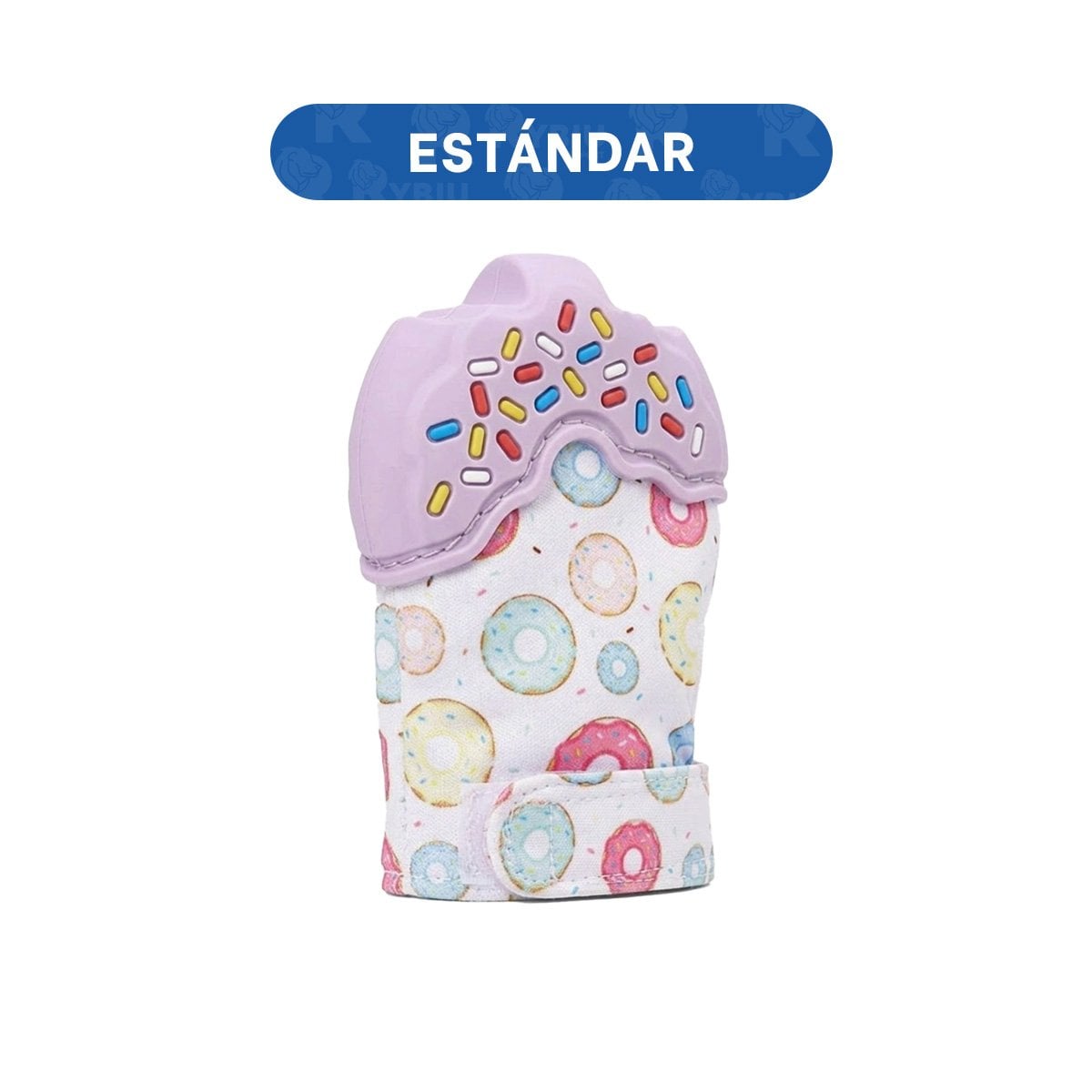 PACK2 GUANTE MORDEDOR CON FIGURA DE FORMA DE DONA EN COLOR LILA FLEXIBLE - 4