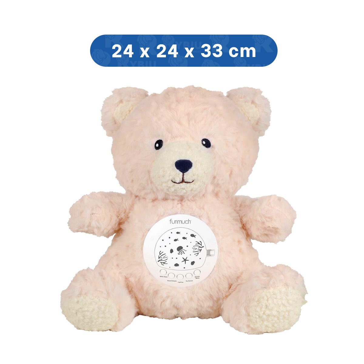 MUNECO EN FORMA DE OSO CON PROYECTOR DECORATIVO Y SONIDO EN COLOR BEIGE Y+REGALO STICKER - 4