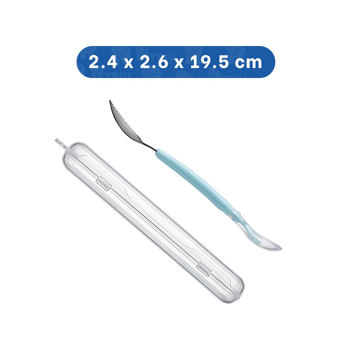 PACK2 CUCHARA RASPADORA EN VERDE AGUA CON FORMATO DOBLE Y ESTUCHE TRANSPARENTE Y+REGALO STICKER - 4