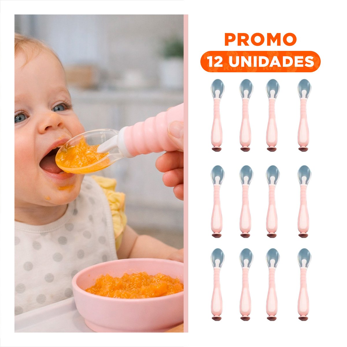 PACK12 ALIMENTADOR ROSADO CON SISTEMA VENTOSA INFERIOR Y ESTUCHE SEGURO Y+REGALO STICKER - 1