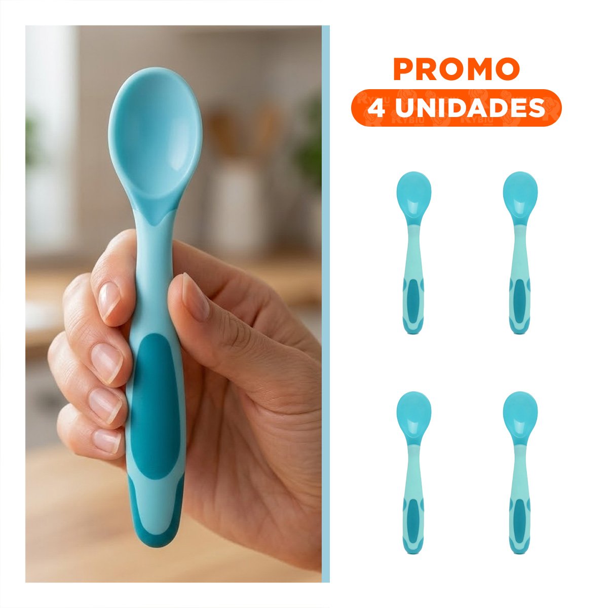 PACK4 ACCESORIO ERGONOMICO EN COLOR CELESTE EN MATERIAL SILICONA FLEXIBLE Y+REGALO STICKER - 1