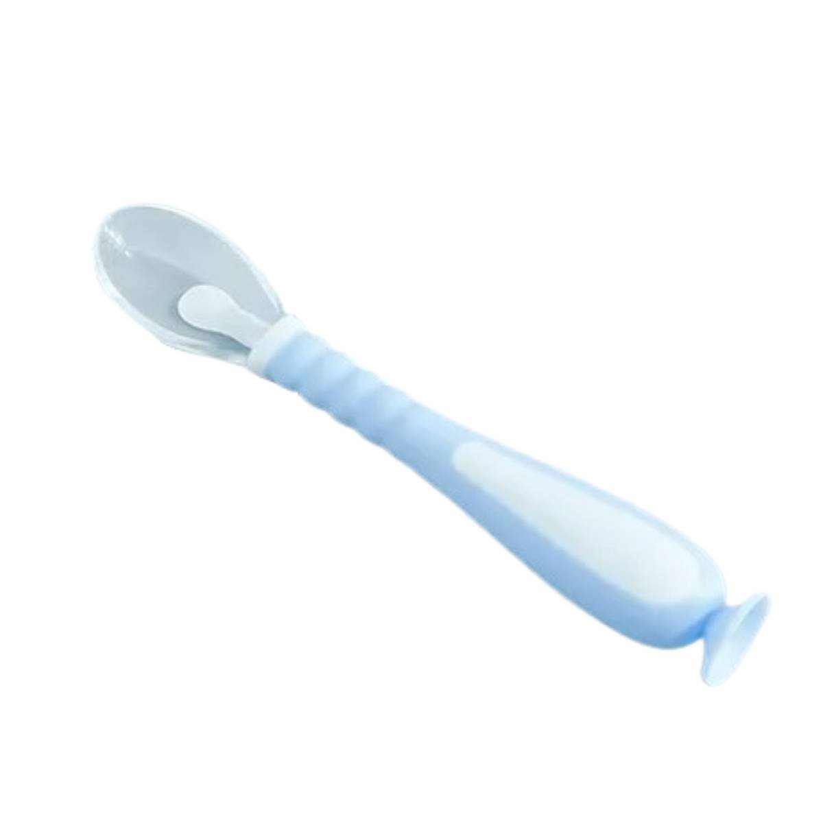 SET ERGONOMICO CELESTE CON 2 CUCHARAS INFANTILES Y ESTUCHE SEGURO Y+REGALO STICKER - 3