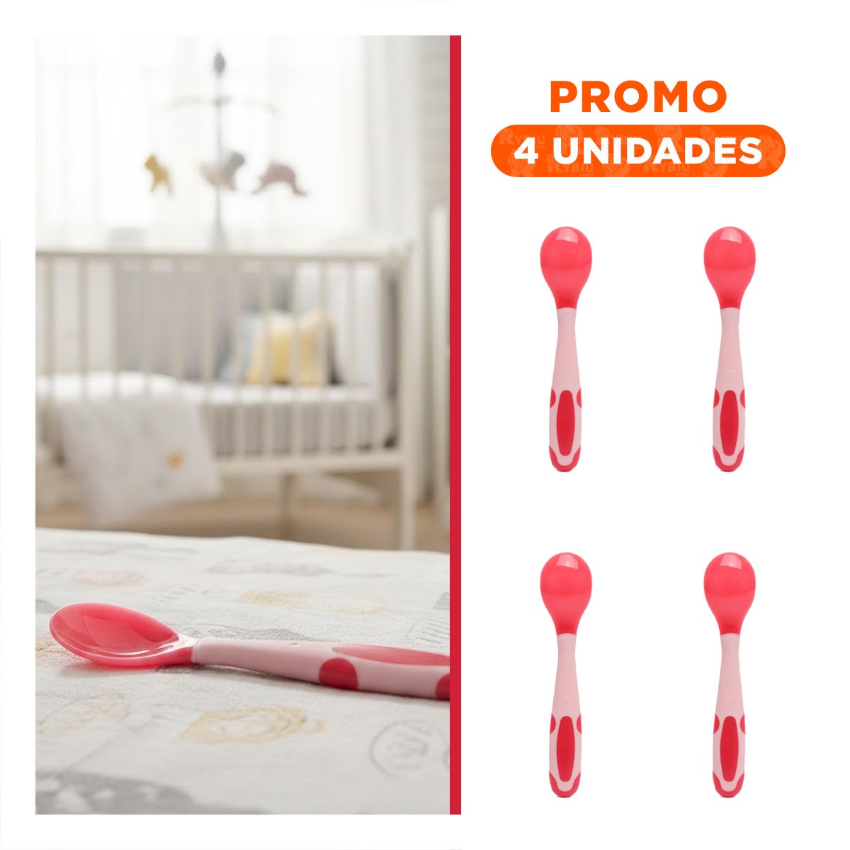 PACK4 ACCESORIO ERGONOMICO EN COLOR ROJO EN MATERIAL SILICONA FLEXIBLE Y+REGALO STICKER - 1